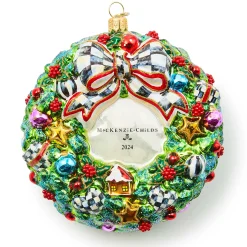 Holiday|MacKenzie-Childs 2024 Wreath Glass Ornament