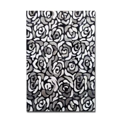 Rugs|MacKenzie-Childs Abstract Roses Hair on Hide Grey 8' x 10' Rug