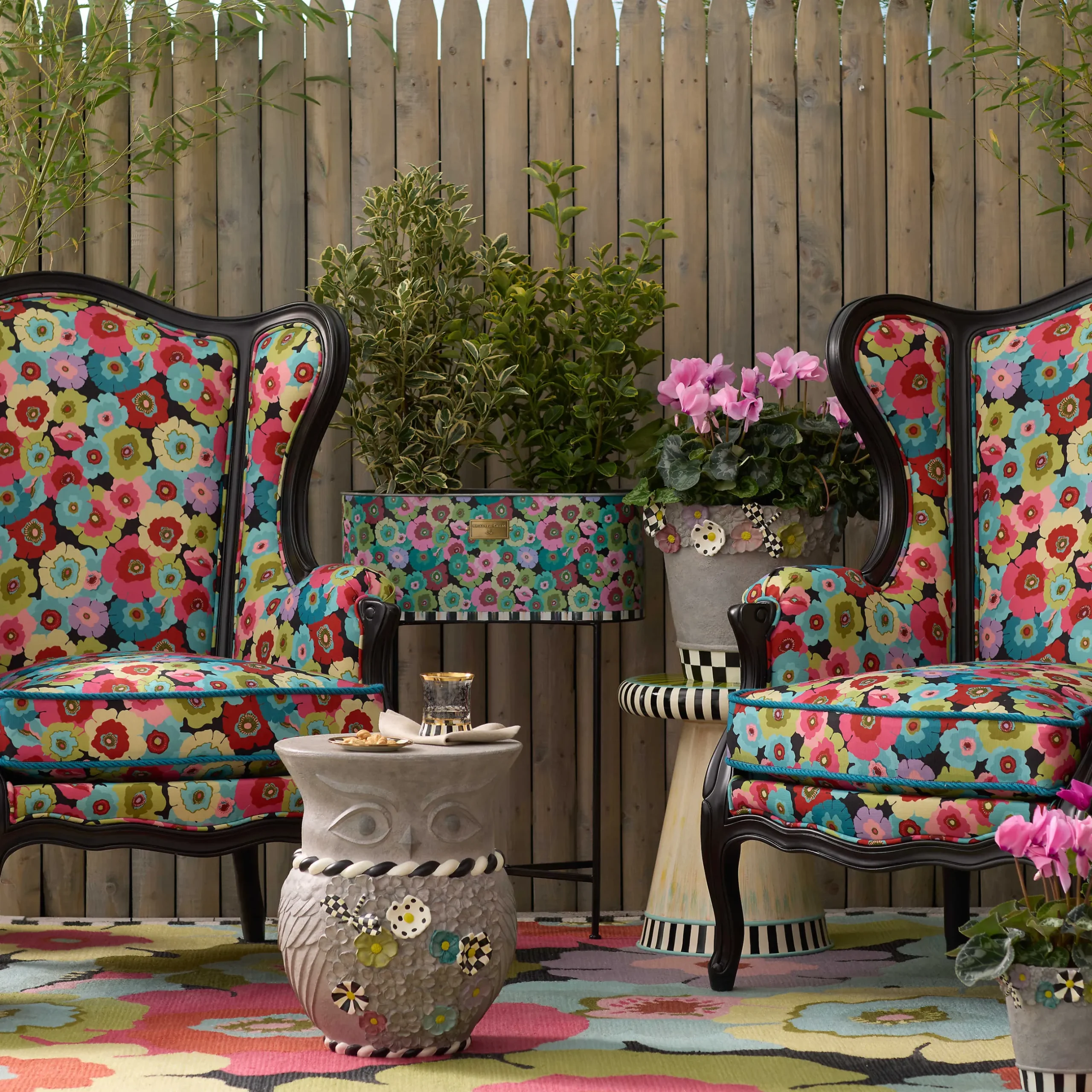Spring|Outdoor|MacKenzie-Childs Always Flowers Indoor/Outdoor Rug - 8' x 10'