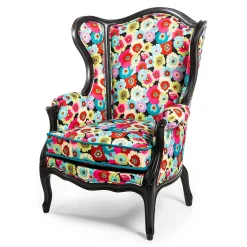 Outdoor|MacKenzie-Childs Always Flowers Outdoor Wing Chair