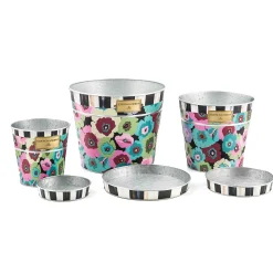 Spring|Greenery & Florals|MacKenzie-Childs Always Flowers Pots Saucers, Set of 3