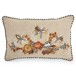 Pumpkins|The Fall Shop|MacKenzie-Childs Autumn Frost Beaded Pumpkin Lumbar Pillow