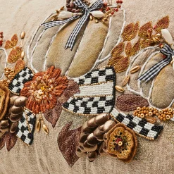 Pumpkins|The Fall Shop|MacKenzie-Childs Autumn Frost Beaded Pumpkin Lumbar Pillow
