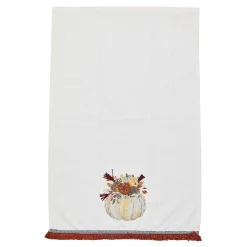 Pumpkins|Fall Entertaining|MacKenzie-Childs Autumn Frost Pumpkin Applique Dish Towel