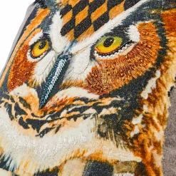 Pillows, Throws, & Cushions|MacKenzie-Childs Autumnology Check Owl Throw Pillow