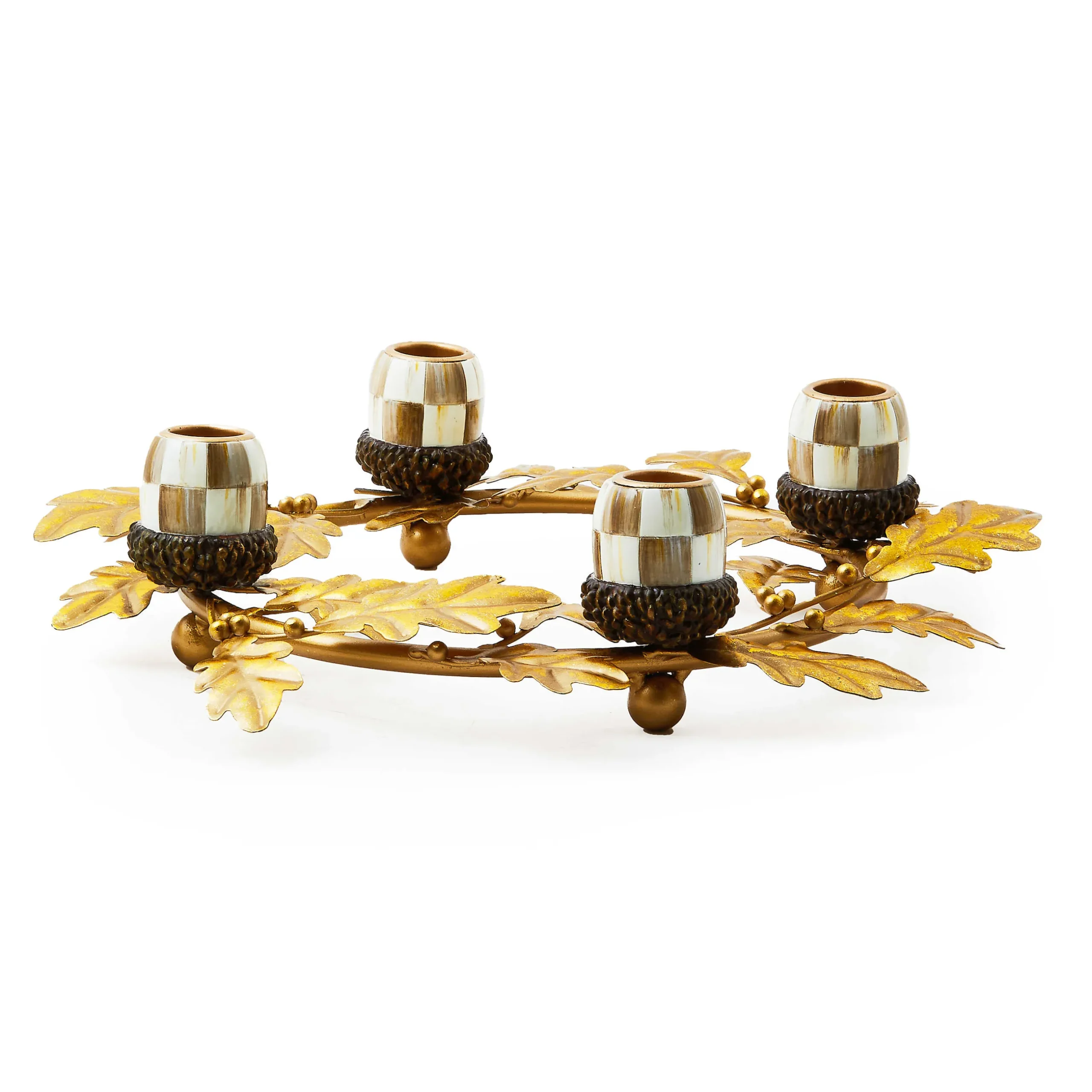 The Fall Shop|Candles & Fragrances|MacKenzie-Childs Autumnology Gold Leaf Ring Candle Holder