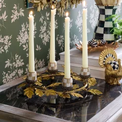 The Fall Shop|Candles & Fragrances|MacKenzie-Childs Autumnology Gold Leaf Ring Candle Holder
