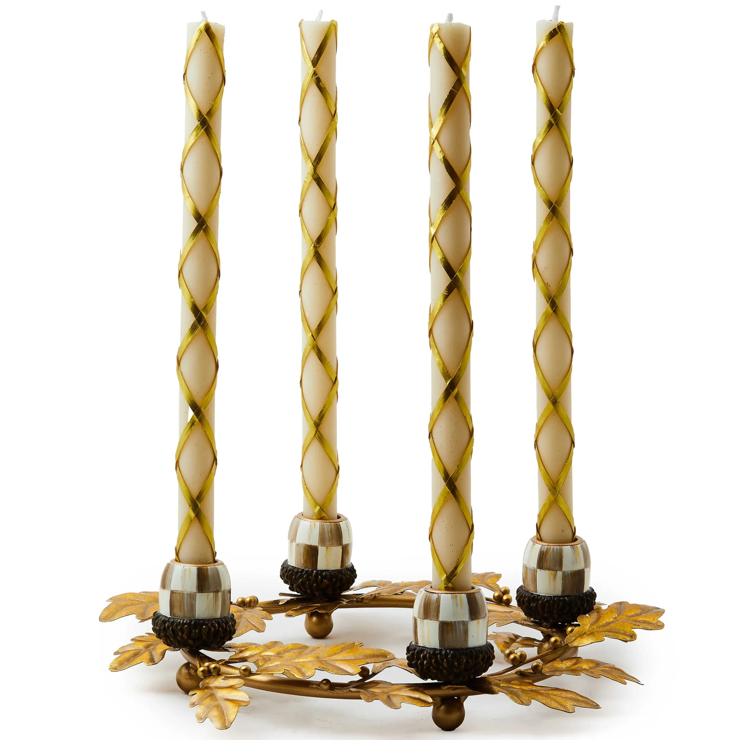 The Fall Shop|Candles & Fragrances|MacKenzie-Childs Autumnology Gold Leaf Ring Candle Holder