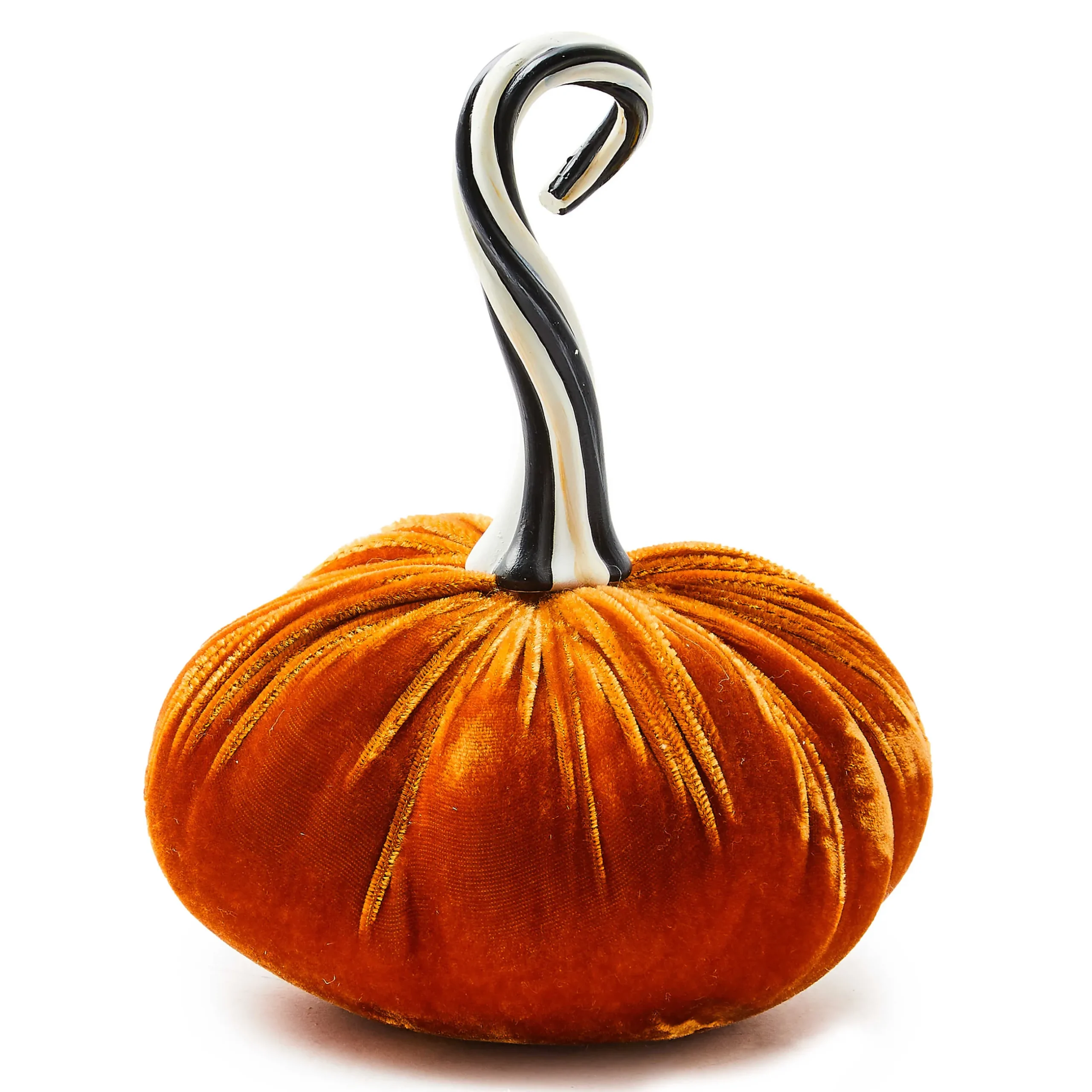 Pumpkins|The Halloween Shop|MacKenzie-Childs Autumnology Orange Twisted Stem Velvet Pumpkin