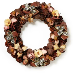 The Fall Shop|Greenery & Florals|MacKenzie-Childs Autumnology Pinecone 18 Wreath