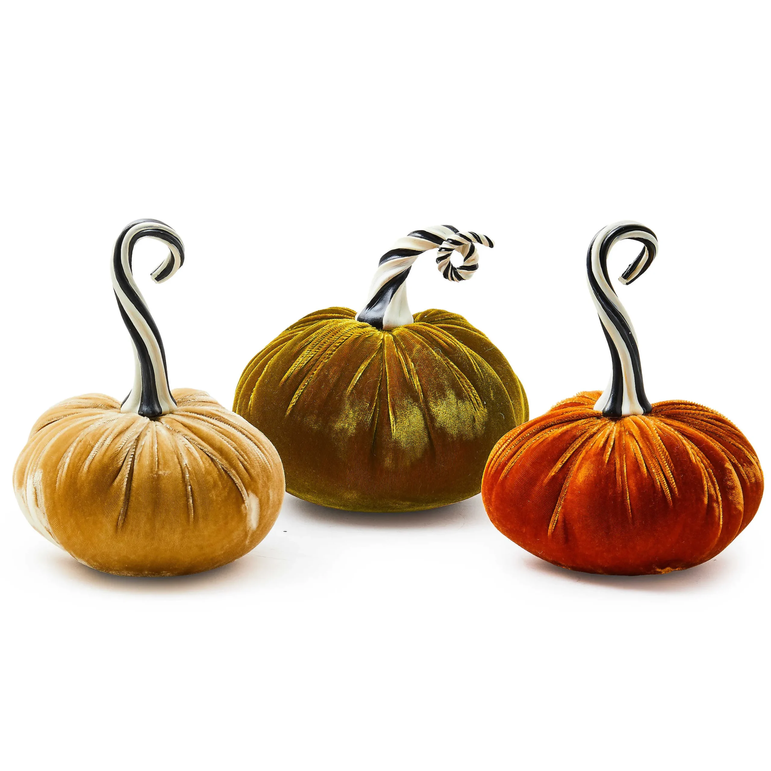 Pumpkins|The Halloween Shop|MacKenzie-Childs Autumnology Vanilla Twisted Stem Velvet Pumpkin