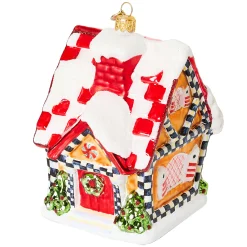 Holiday|MacKenzie-Childs Bake Shop Gingerbread Cottage Glass Ornament