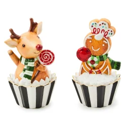 Kitchen & Dining Sets|Kitchen Storage & Organization|MacKenzie-Childs Bake Shop Gingerbread Deer Cupcake Boxes, Set of 2