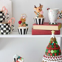Kitchen & Dining Sets|Kitchen Storage & Organization|MacKenzie-Childs Bake Shop Gingerbread  Deer Cupcake Boxes, Set of 2