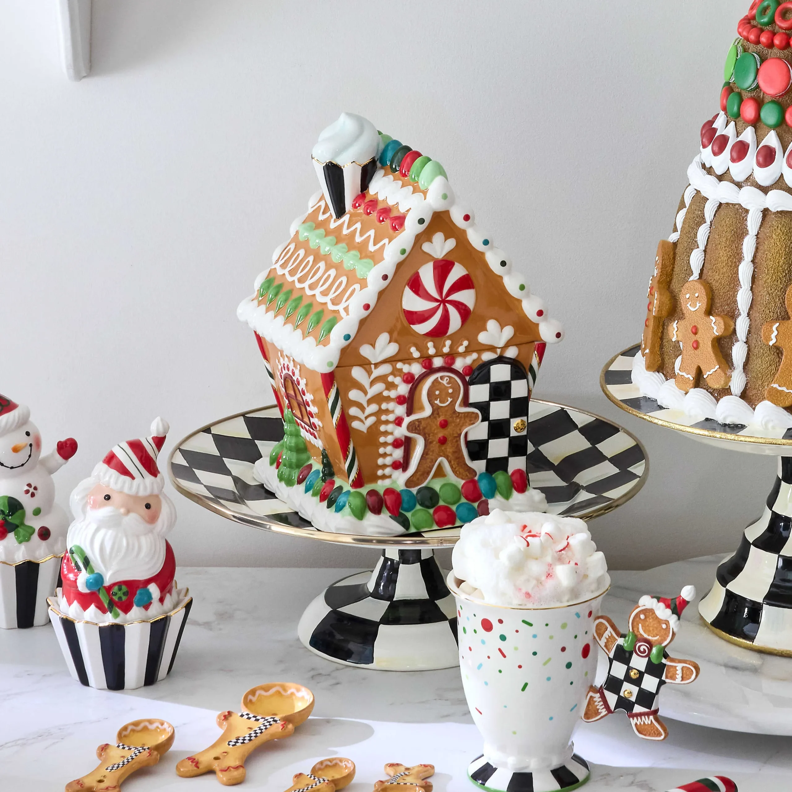 Holiday|Kitchen Storage & Organization|MacKenzie-Childs Bake Shop Gingerbread House Cookie Jar