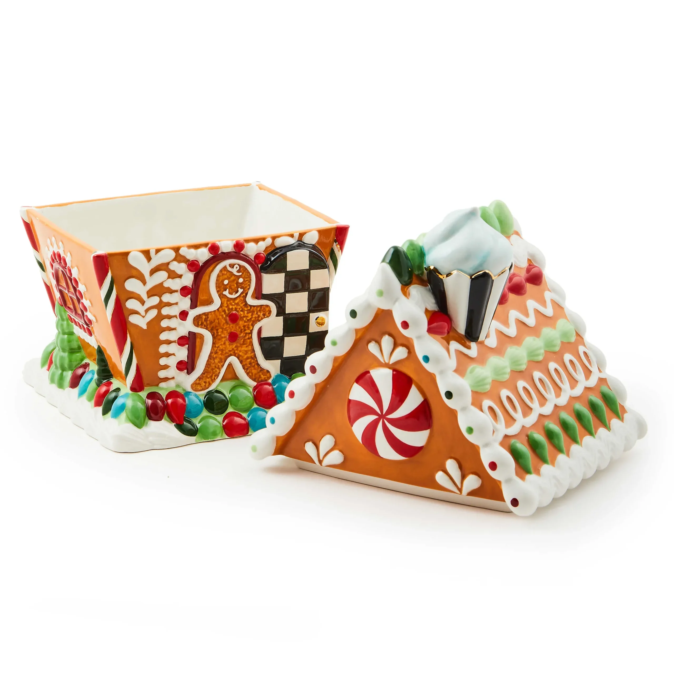 Holiday|Kitchen Storage & Organization|MacKenzie-Childs Bake Shop Gingerbread House Cookie Jar