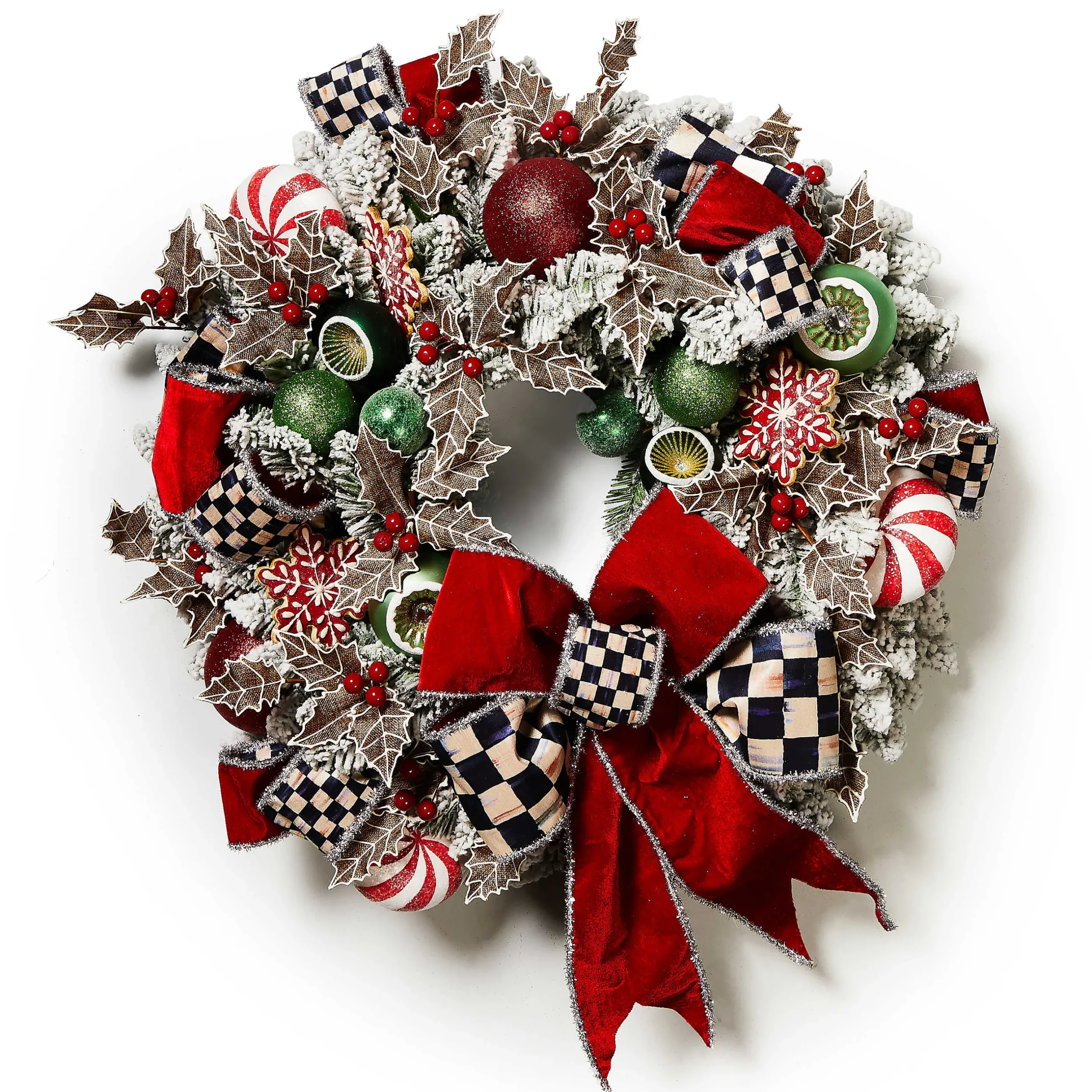 Greenery & Florals|Outdoor|MacKenzie-Childs Bake Shop Illuminated 28 Wreath