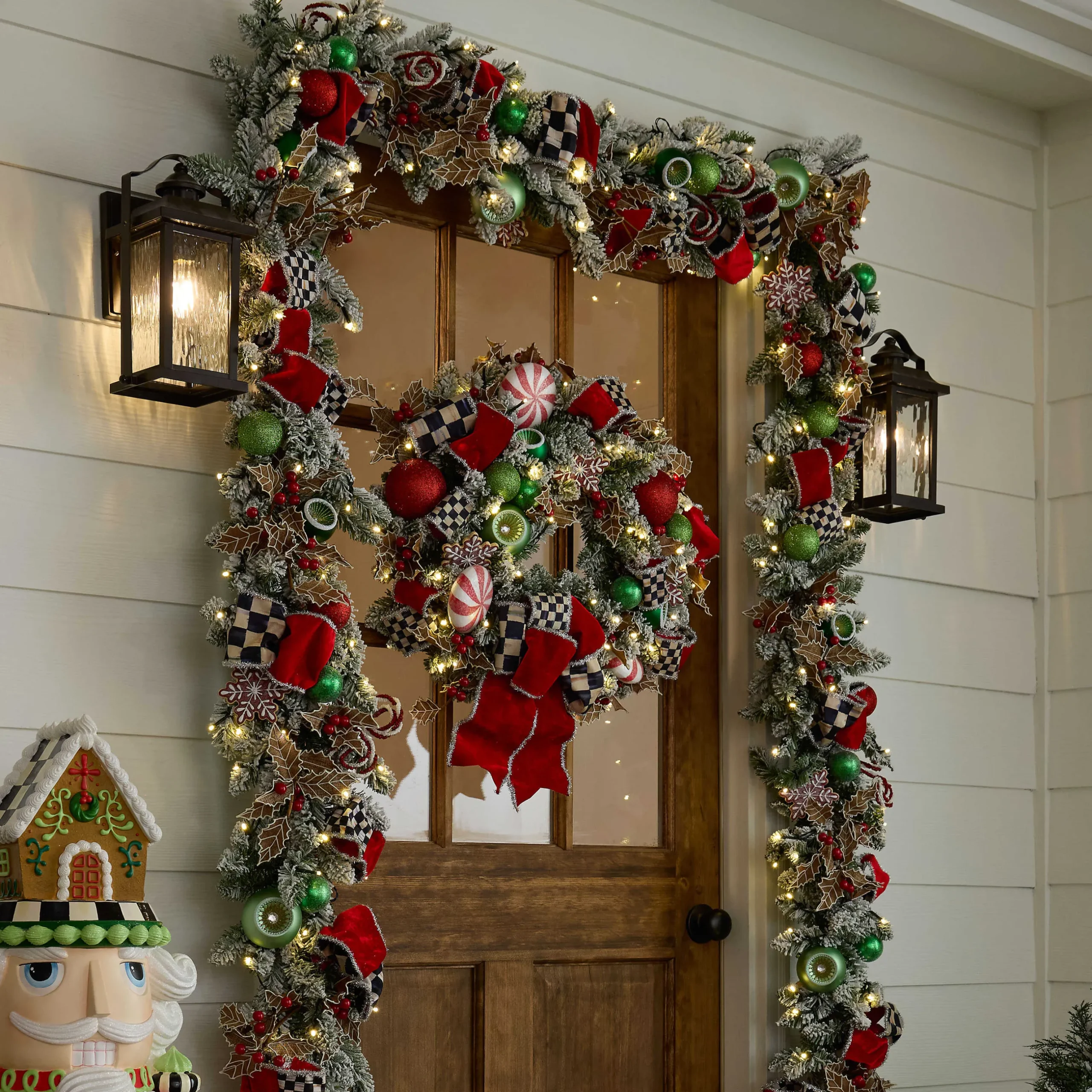 Greenery & Florals|Outdoor|MacKenzie-Childs Bake Shop Illuminated 28 Wreath