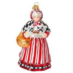 Holiday|MacKenzie-Childs Bake Shop Mrs. Claus Glass Ornament