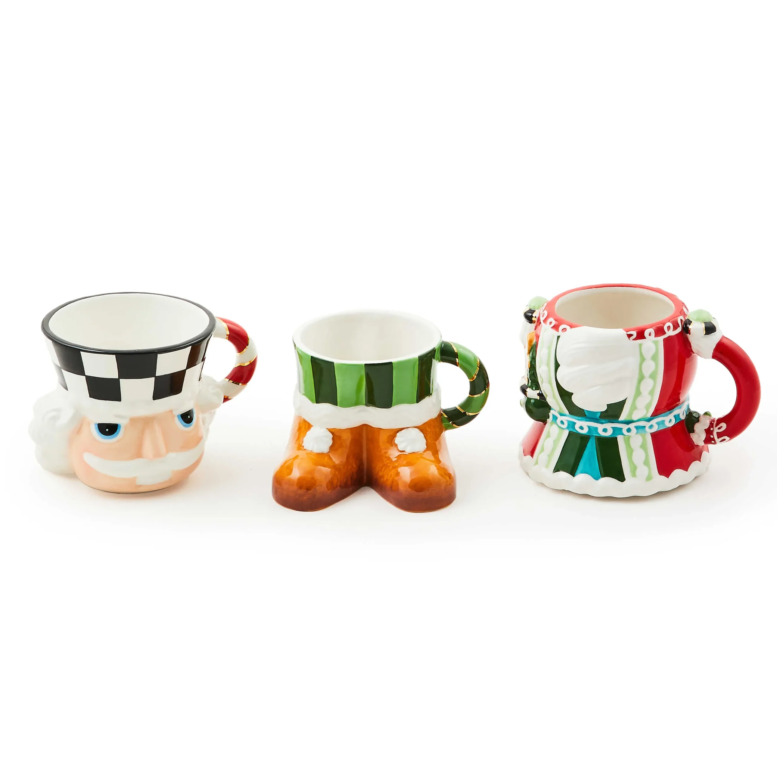 Holiday|Drinkware|MacKenzie-Childs Bake Shop Nutcracker Stacking Mugs, Set of 3