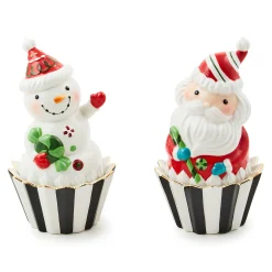 Kitchen Storage & Organization|Serveware|MacKenzie-Childs Bake Shop Santa Snowman Cupcake Boxes, Set of 2