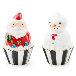 Serveware|MacKenzie-Childs Bake Shop Santa  Snowman Salt  Pepper Set