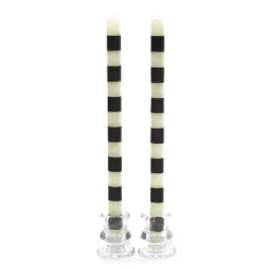 The Halloween Shop|Candles & Fragrances|MacKenzie-Childs Bands Black Dinner Candles, Set of 2