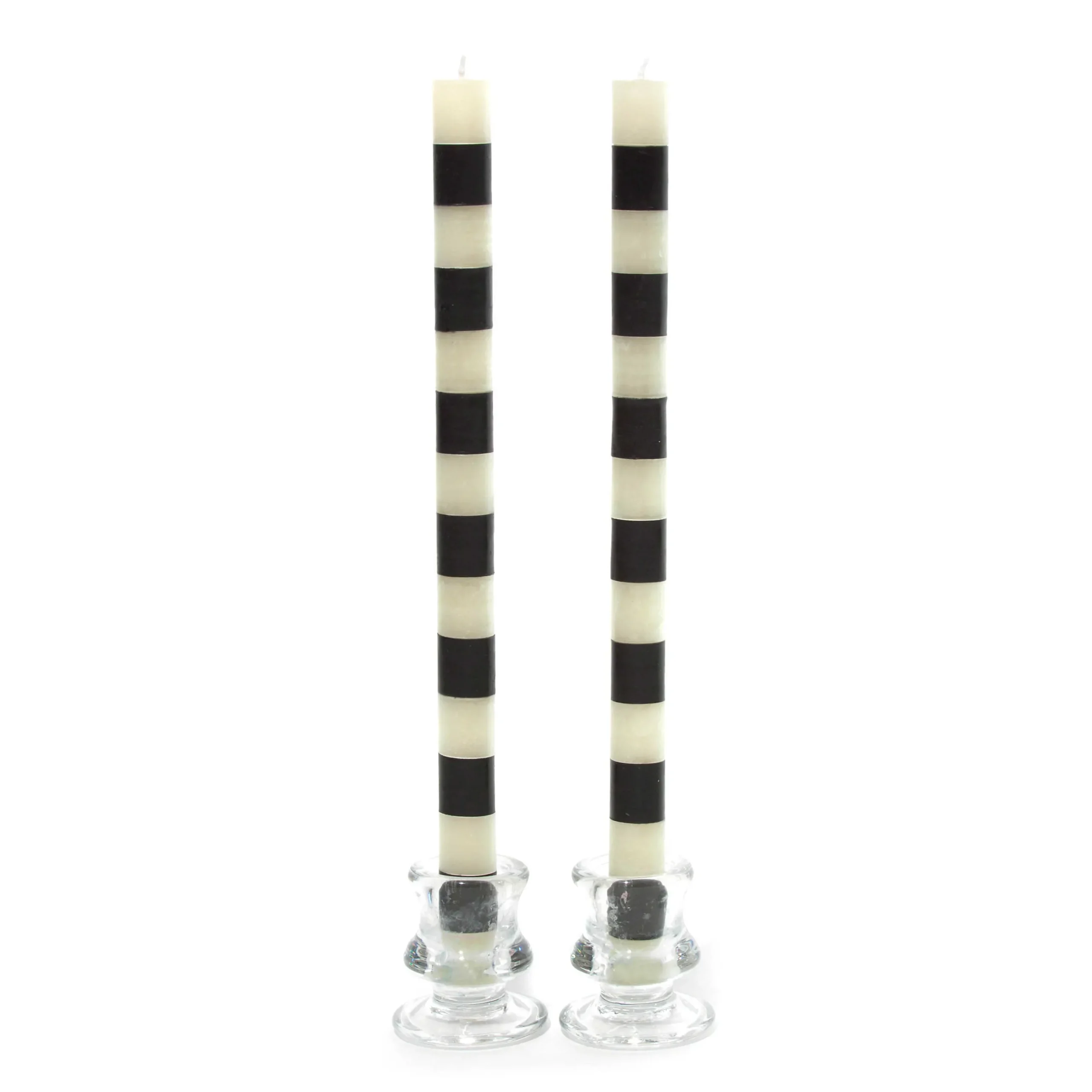 The Halloween Shop|Candles & Fragrances|MacKenzie-Childs Bands Black Dinner Candles, Set of 2