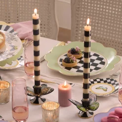 The Halloween Shop|Candles & Fragrances|MacKenzie-Childs Bands Black Dinner Candles, Set of 2