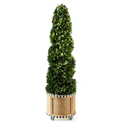 Spring|Greenery & Florals|MacKenzie-Childs Basket Weave Spiral Medium Boxwood Topiary