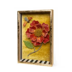Room Accents|MacKenzie-Childs Beaded Peony Shadow Box