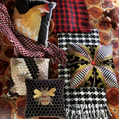 Pillows, Throws, & Cushions|MacKenzie-Childs Beekeeper Throw Pillow