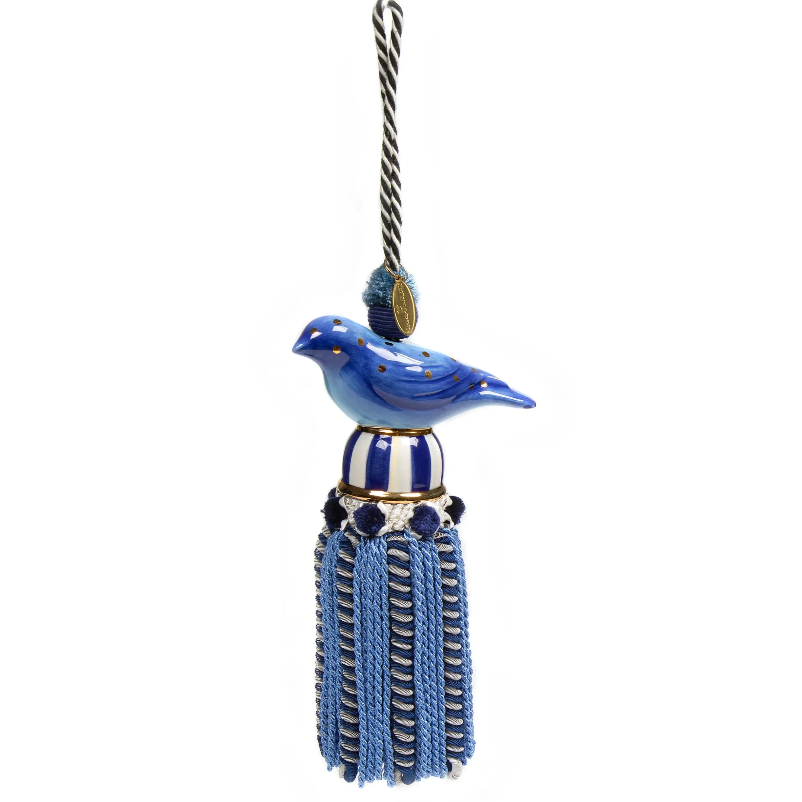 Finishing Touches|Room Accents|MacKenzie-Childs Bird Blue Ceramic Tassel