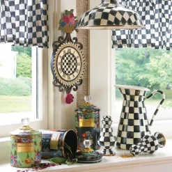 Room Accents|Kitchen Storage & Organization|MacKenzie-Childs Black Flower Market Medium Canister