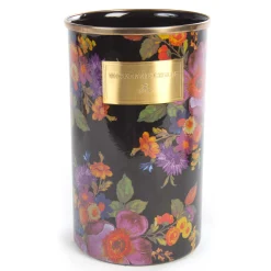 Kitchen Storage & Organization|MacKenzie-Childs Black Flower Market Utensil Holder