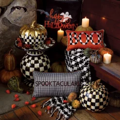 Pillows, Throws, & Cushions|MacKenzie-Childs Black Ivory Houndstooth Throw