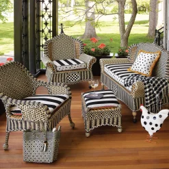 Pillows, Throws, & Cushions|MacKenzie-Childs Black Ivory Houndstooth Throw