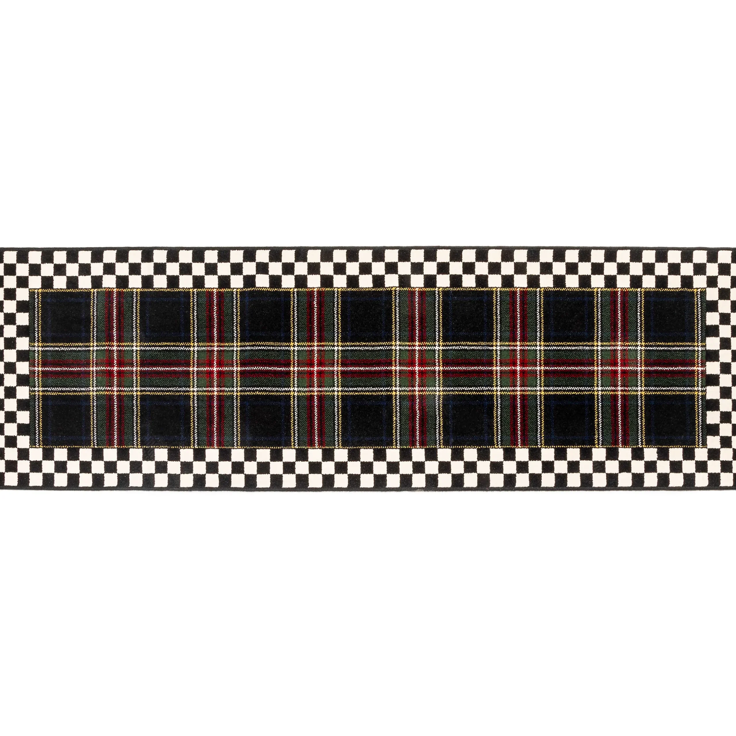 Holiday|Rugs|MacKenzie-Childs Black Stewart Tartan Rug - 2'6 x 8' Runner