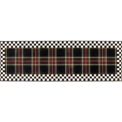 Holiday|Rugs|MacKenzie-Childs Black Stewart Tartan Rug - 2'6 x 8' Runner