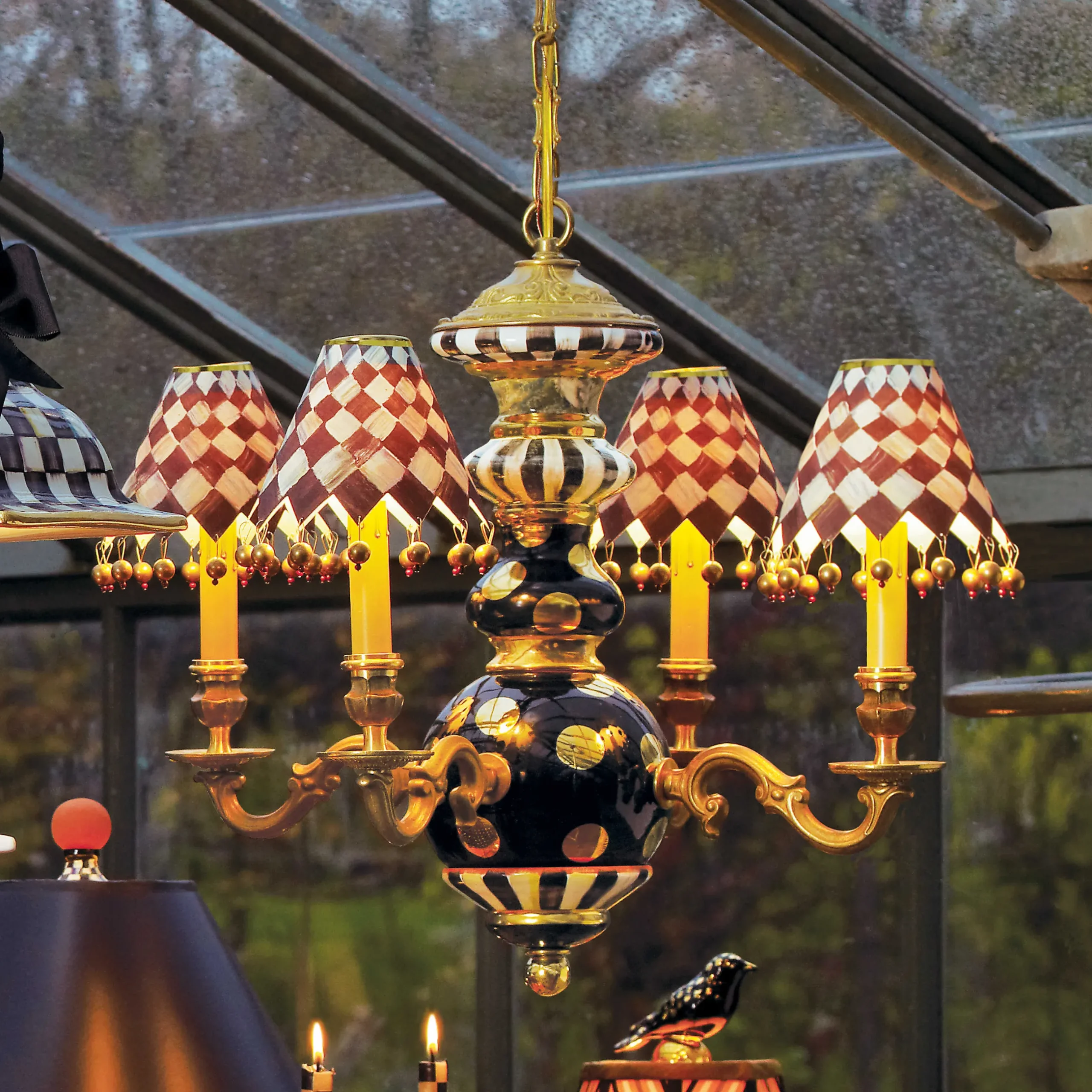 Lighting|MacKenzie-Childs Black Tie Chandelier