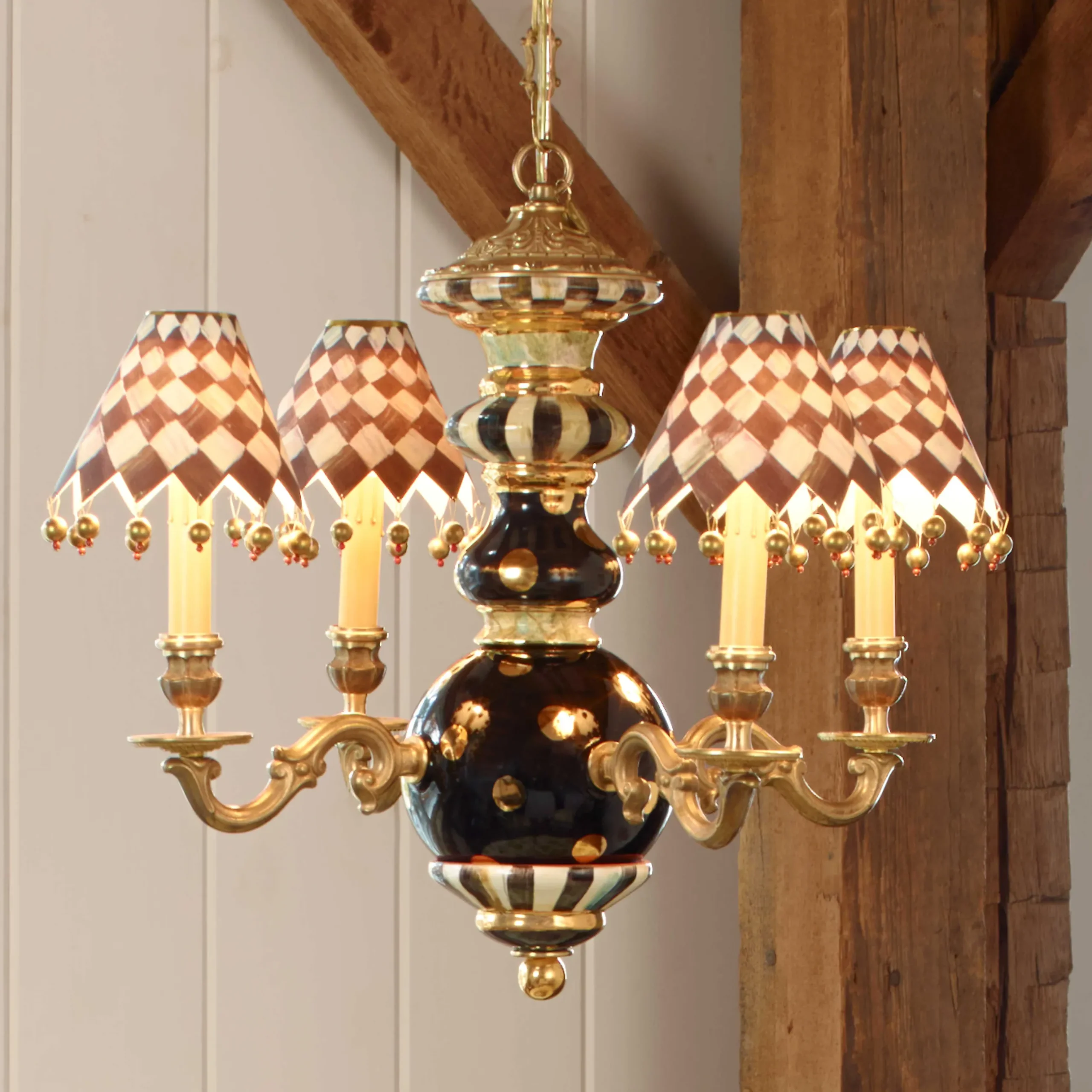 Lighting|MacKenzie-Childs Black Tie Chandelier