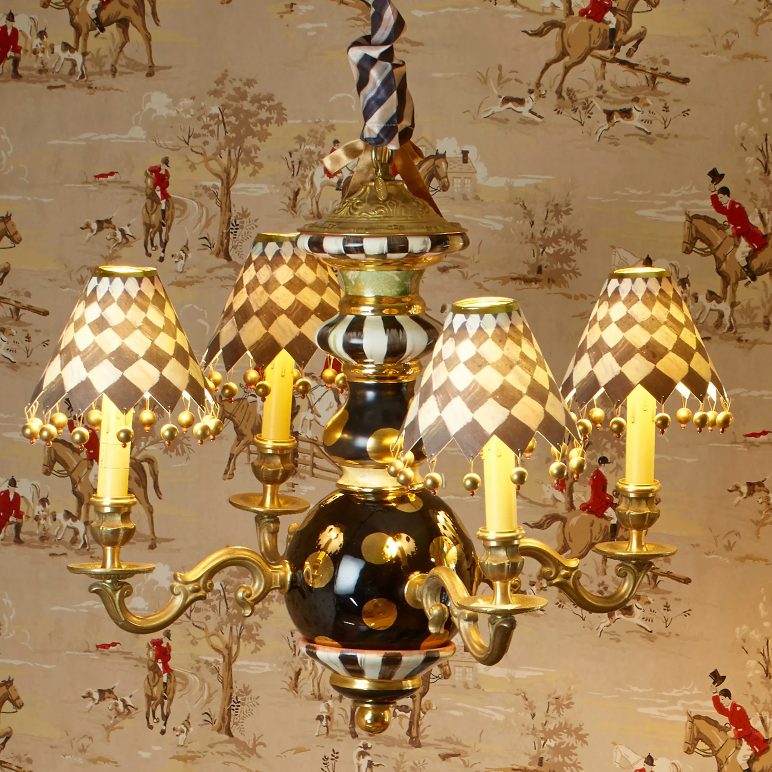 Lighting|MacKenzie-Childs Black Tie Chandelier