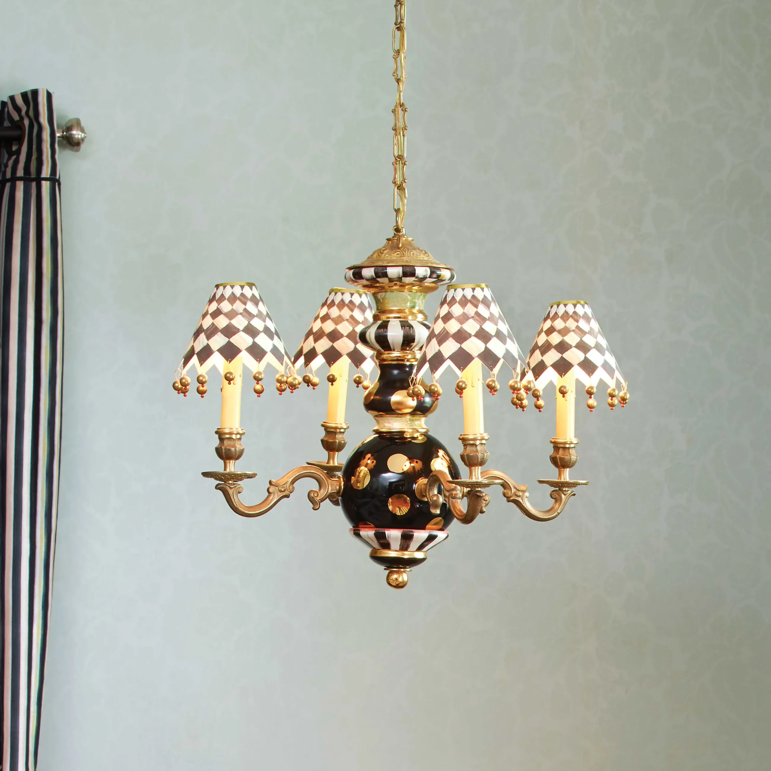 Lighting|MacKenzie-Childs Black Tie Chandelier