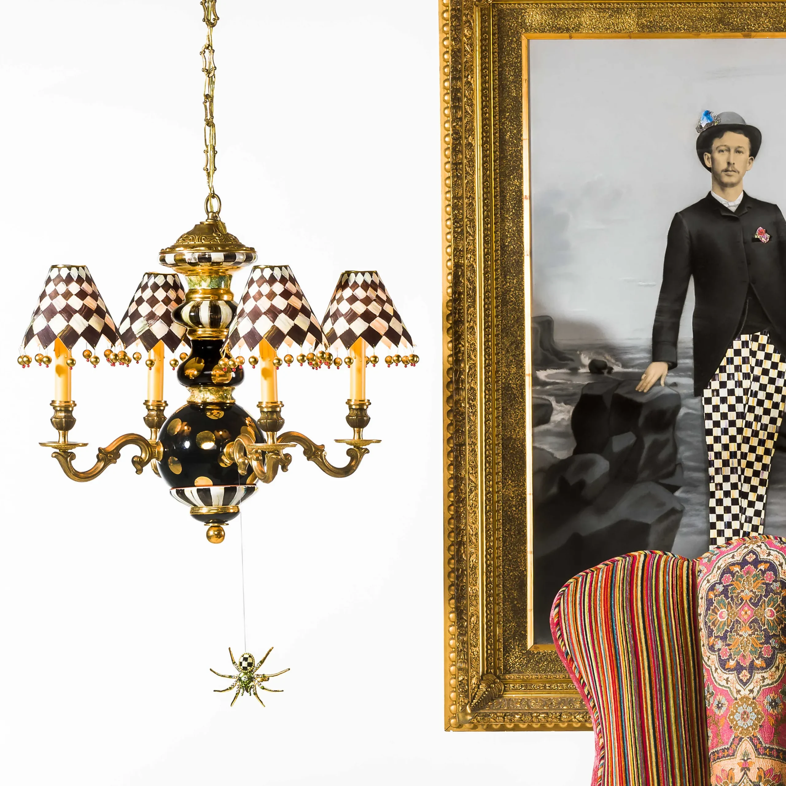 Lighting|MacKenzie-Childs Black Tie Chandelier