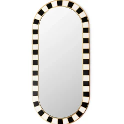 Room Accents|MacKenzie-Childs Black Tie Oval Wall Mirror