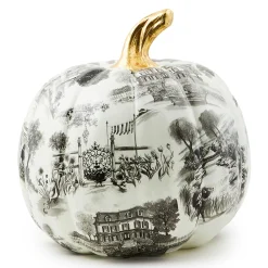 Pumpkins|Room Accents|MacKenzie-Childs Black Toile Large Pumpkin