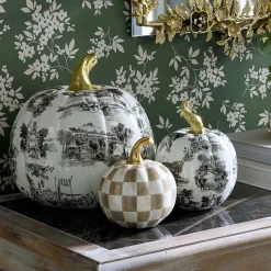 Pumpkins|Room Accents|MacKenzie-Childs Black Toile Large Pumpkin
