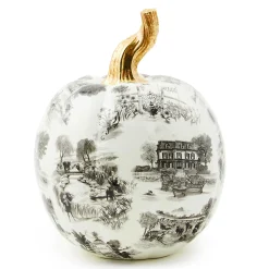 Pumpkins|Room Accents|MacKenzie-Childs Black Toile Small Pumpkin