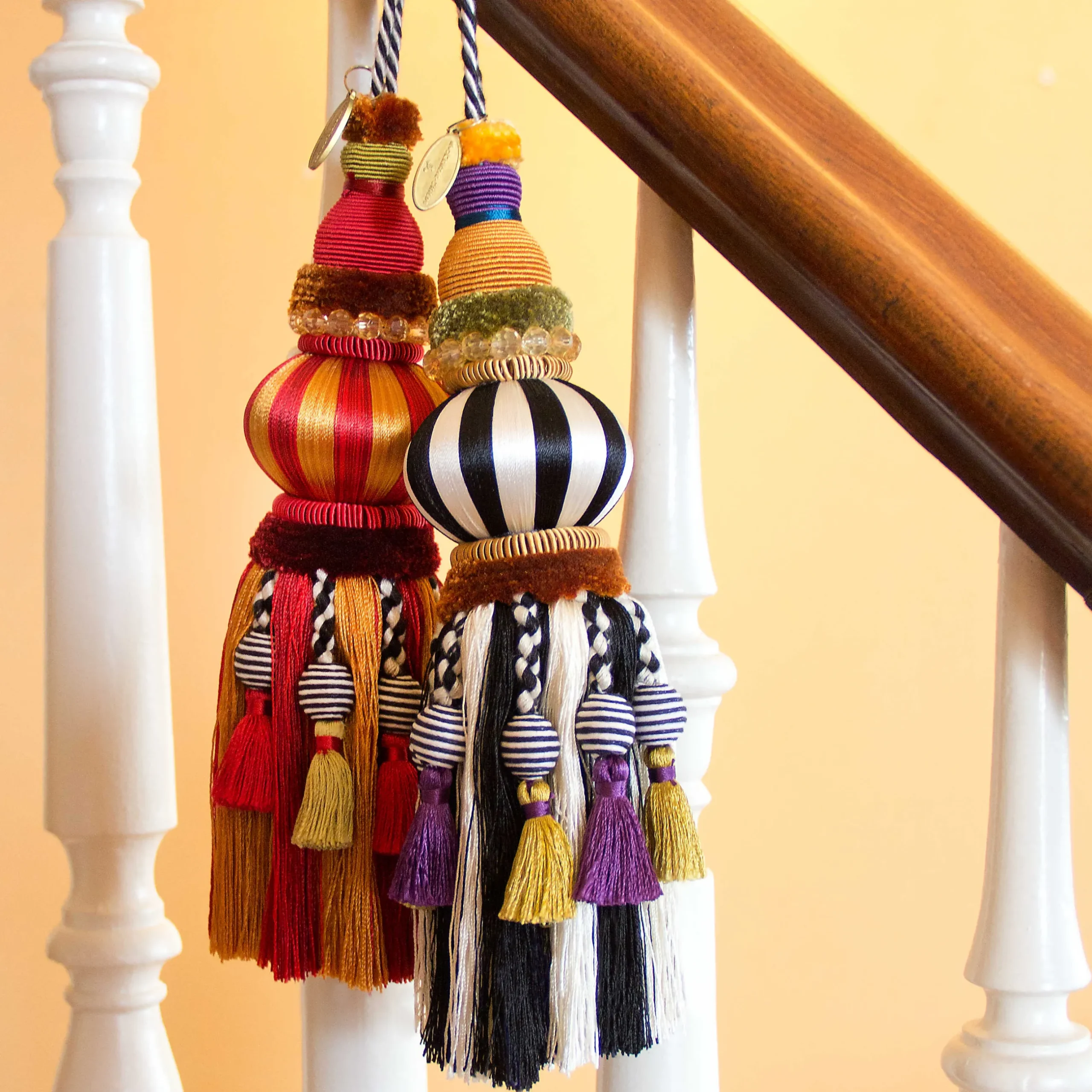 Room Accents|Finishing Touches|MacKenzie-Childs Black White Bibelot Tassel