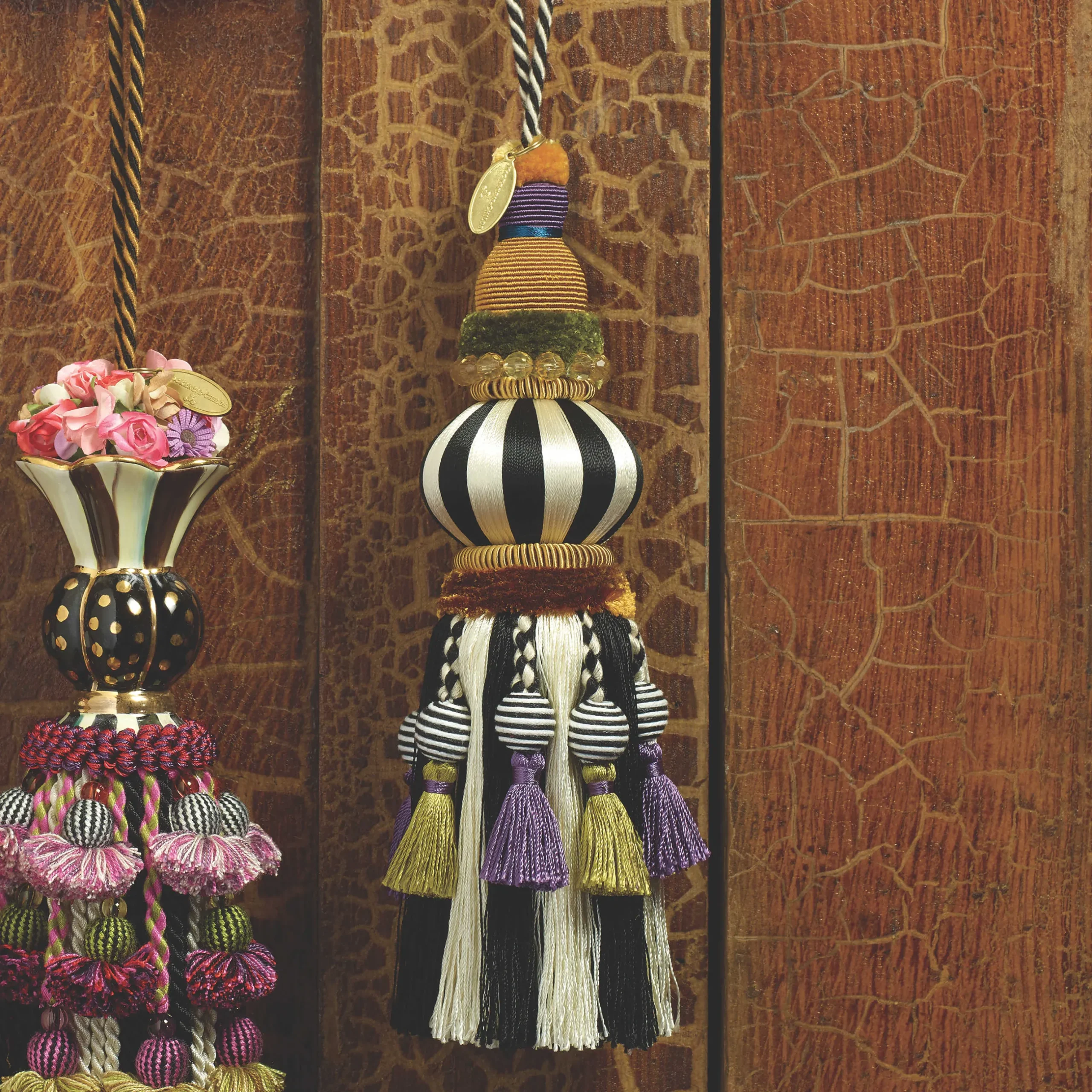 Room Accents|Finishing Touches|MacKenzie-Childs Black White Bibelot Tassel
